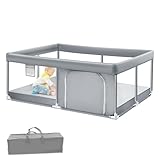 ベビーサークル フェンス ベビーフェンス ペットフェンス フェンス 室内外対応 安全ゲート 自由に組み合わせ ベビーゲート栅 多機能 脱走防止フェンス 折り畳み 扉付き 室内遊具 持ち運び便利 滑り止め吸盤 (150x200x65CM、ドアなし/グレー)