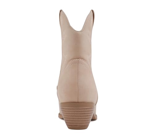 Image of Soda Women Cowgirl Cowboy Western Stitched Ankle Boots Pointed Toe Short Booties Rigging-S (Wide Fit Available)
