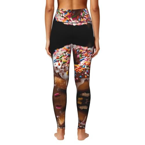 Leggings con estampado de donas para paseos diarios ropa para clima variable de mujer 4
