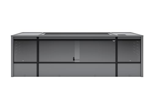 Image of New Age Pet ECOFLEX 72 inch Wide Large Reptile Habitat, Mojave Lounge for Snakes, Tortoises & Lizards in Maple, Black & Grey, Easy Assembly, Sliding Glass Doors & Mesh Top