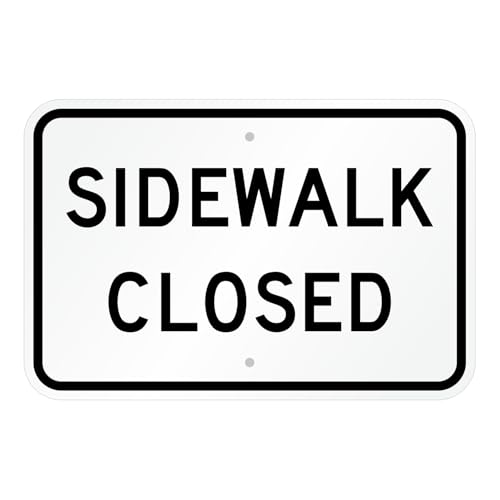 Panneau de signalisation Sidewalk Closed en aluminium pour chantiers urbains et voies piétonnes