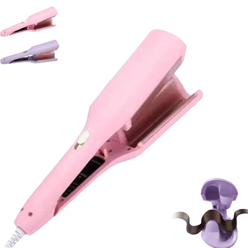 Curluxe French Curls Iron, Curluxe Create Frizz-Free French Curls Effortlessly Curling Irons, 15-Second Heat-Up, Four Settings (Pink)