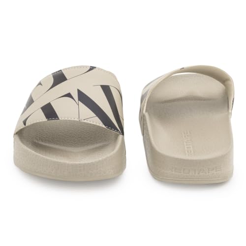 Image of Red Tape Beige Casual Pool Sliders for Men | Everyday Comfort