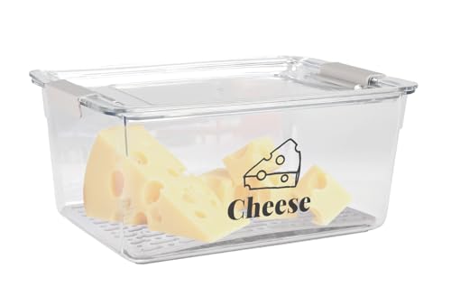 Yomjarl Airtight Cheese Container with Drain Basket