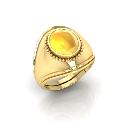 Bague saphir jaune Pukhraj mixte 14,25 carats ajustable or