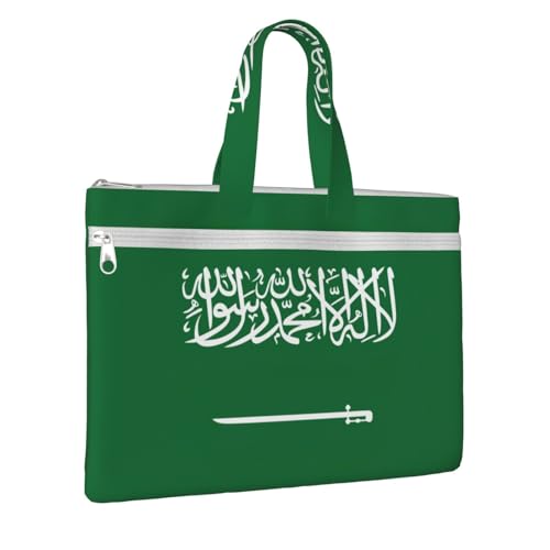 Flag Of Saudi Arabia Canvas Document Bag Briefcase For Professionals And Executives2
