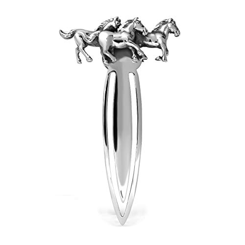WithLoveSilver - Marcapáginas de Plata de Ley 925, diseño de Caballos Cover