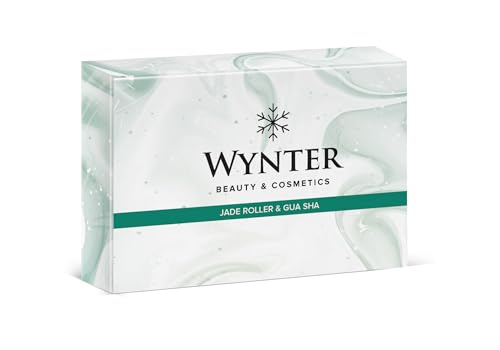 Natural Jade Facial Massage Roller and Gua Sha Set, Green