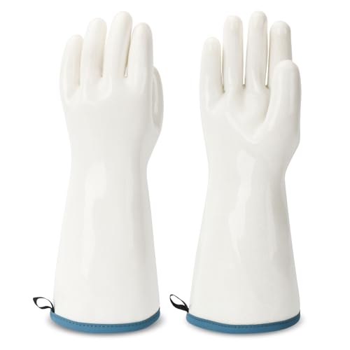 Silicone Oven Gloves - Heat Resistant, Barbecue, Reusable, Waterproof, Cotton Lined Mitts - XL