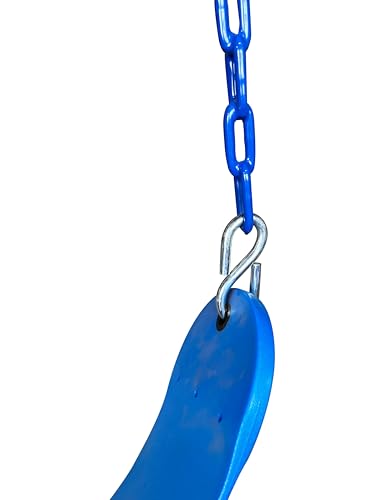 Dolphin Playground Swing Sets for Backyard, Heavy Duty Swing Seat Set for Kids, Outdoor Playground Swings with Pinch Free Chain, Outdoor Playset, Wooden Playground Sets for Backyards