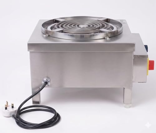 Image of Mino kitchen Commercial Electric Hot Plate, 4KW, Stainless Steel, Heavy Duty Coil Stove with Thermostat Control, for Kitchen, Hotel & Catering,long-lasting heavy-duty use.