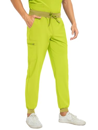 image for COZYFIT Men Scrubs Set - Stretch V-Neck Top & Jogger Pant With 8 Pocke