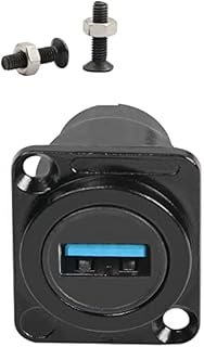 QIANRENON USB3.0 to USB C Panel Mount Adapter Coupler USB3.0 A Female to Type C female Panel Fixed Pass-through Module Converter Data Transmission, for Audio Video Network Industrial Equipment