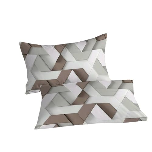 Parure de lit 3 pièces en pur coton édition limitée géométrique 3D