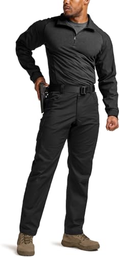 Image of CQR Men's Tactical Combat Shirt, 1 /4 Zip Long Sleeve Breathable Military BDU Training Top for Shooting, Hunting, Range Use