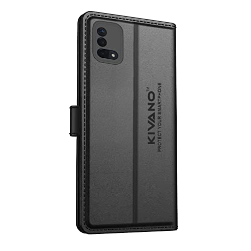Image of KIVANO Compatible with Oppo A74 5G Flip Cover | Leather Finish | Inside Pockets & Inbuilt Stand | Shockproof Wallet Style Magnetic Closure Back Cover Case