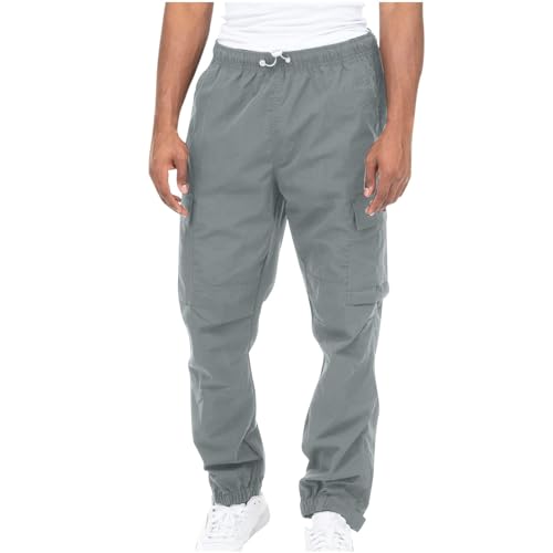 Pantalon de loisirs couleur unie homme avec cordon de serrage réglable