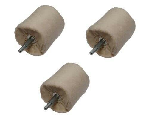 Rdgtools 60Mm Cotton Cylinder Polishing Mop X 3 Rotary Buffing Drum