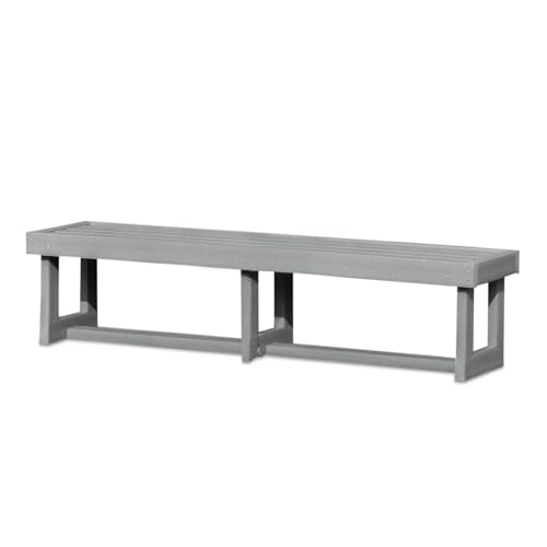 Durawood Dent-Saver Bench for Tennis Courts, Locker Rooms, Parks, Marina, and More (Gray, 4)