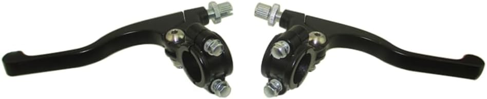 Shorty Handle Clutch Brake Levers For Honda XR CRF Kawasaki KLX110 Suzuki DR-Z Yamaha PW80 TT-R Pit Dirt Bike (Black)