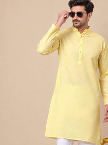 Image of Jompers Men's Cotton Floral Printed Kurtas