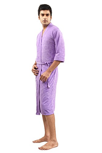 Men's Cotton Bathrobe (Mauve-Full)