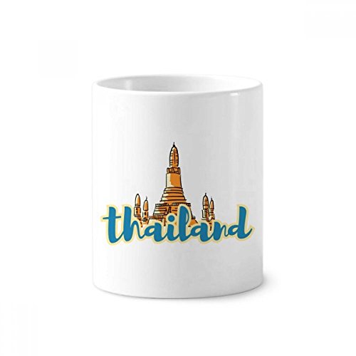Coupe 350ml illustration Thaïlande en céramique pour organiser stylos et brosses à dents