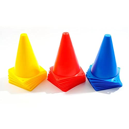 Image of CABRIO 6 inch Plastic Cone Marker Set for Field Marking Equipment Football Training Saucer Cone Cricket Training Agility Cones (6)