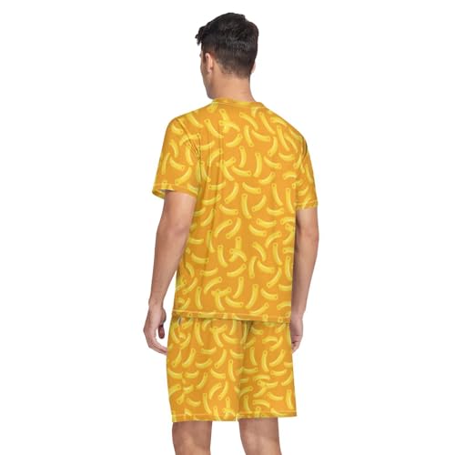 Laprad Macaroni Pasta Pajamas Set Men's Short Sleeve Sleepwear Two Piece Loungewear2
