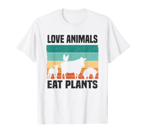 Love Animals Eat Plantas - Divertido vegano y vegetariano Camiseta
