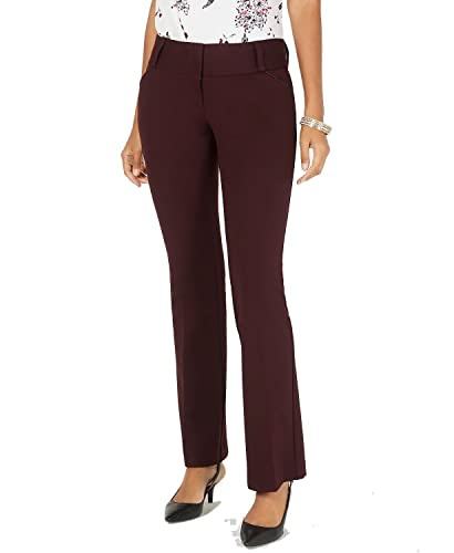 Alfani Womens Maroon Wear to Work Straight Leg Pants 6 Short
