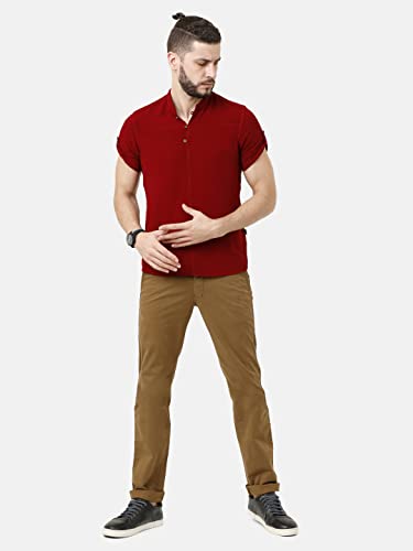 Image of Identiti Short Sleeves Solid Slim Fit 100% Viscose Casual Shirt /Kurta for Men
