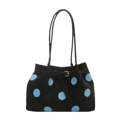 Sac à main pour femme en PU résistant et grand cabas imprimé pois