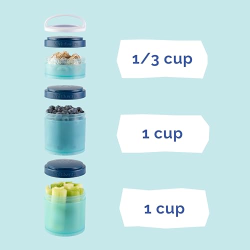 Image of Whiskware Spider-Man Team Spidey Stackable Snack Containers for Babies, Kids, and Toddlers, 3 Stackable Snack Cups for School or Travel, Cupholder Friendly, Glow Webs Glow!