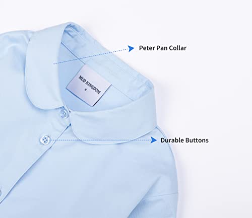 LittleSpring Girls Long Sleeve Uniform Shirts Peter Pan Collar Poplin Blouse4