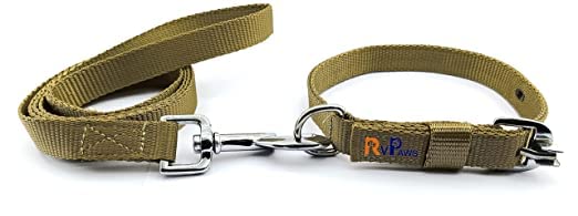 Pups&Pets Pet 22 MM Leash and Collar Set, Adjustable Soft Nylon Plain Strip Dog 0.75 inch Collar & Leash Set for Small and Medium Breeds Dog and Puppies (Light Brown) (B0C18L4MVQ) Amazon Price History, Amazon Price Tracker