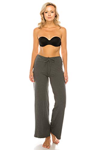 Image of Leggings Depot Women's Wide Leg Drawstring Pajama Pants for Lounge, Sleep | Soft, Breathable Poly-Span, Drawstring Waist, Comfy, Casual, Yoga, Everyday