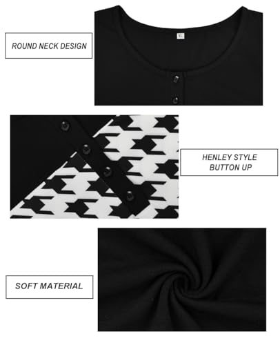 Image of CARCOS Plus Size Tops for Women Long Sleeve Fall Tunic Color Block Camo /Plaid /Leopard /Fall Blouse Crewneck Tshirt XL-5XL