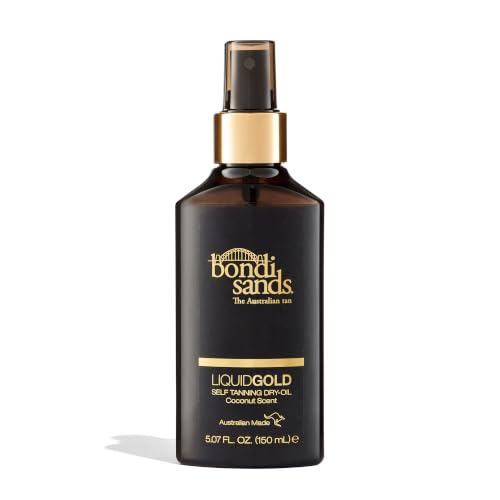 Bondi Sands Liquid Gold Self-Tanning Dry Oil | Ultra Nourishing No Wash Off Formula Gives Skin a Long-Lasting Golden Tan Enriched with Argan Oil Vegan + Cruelty  Coconut Scent | 150 mL/5.07 Oz