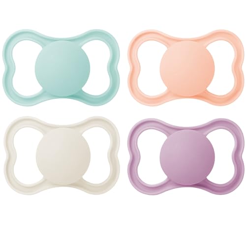 Image of MAM Air Matte Pacifiers, for Sensitive Skin, 6+ Months, Best Pacifier for Breastfed Babies, Girl Pacifiers, 6-16, 4 Count