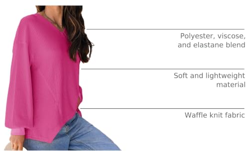 Image of Dokotoo Womens Waffle Knit Tops Trendy Fashion 2026 Oversized T Shirts