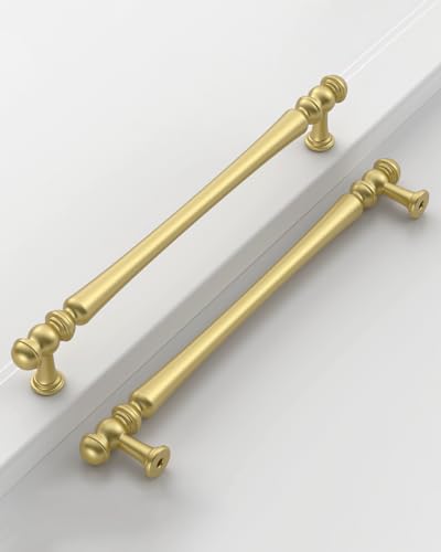 Coinkoly Brushed Gold Cabinet Handles Kitchen Pulls 7.5 Inch 10 Pack