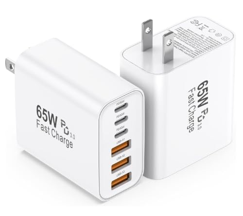 Image of 65W USB C Charger Blocks, USB-C Wall Fast Charging Block, 2 Pack