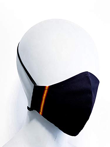 Mascarilla Higiénica multifunción, reutilizable, protección contra el polvo, algodón, tallaje adulto,MA02.AE2 AZUL BANDERA ESPAÑA 2 CINTAS