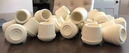 Shepherd Hardware 8617E Leg Tips 1-Inch Inside Diameter Rubber Chair Leg Caps, 40 Pack, White #TOP2