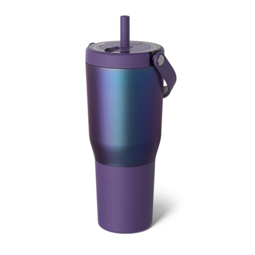 BrüMate Resa BRS35DA - Tumbler with handle and straw 1.04L/35oz size 100% leakproof triple-insulated made of Stainless Steel Silicone sleeve cup-holder friendly Dark Aura color