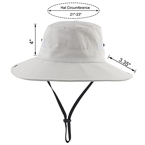 Mukeyo Womens Summer Sun Hat Wide Brim Outdoor Uv Protection Hat Foldable Ponytail Bucket Cap For Beach Fishing Hiking Pure Beige #TOP1