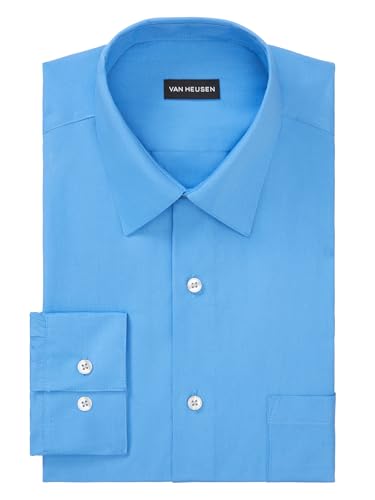 Image of Van Heusen Men's Poplin Regular Fit Solid Point Collar Dress Shirt
