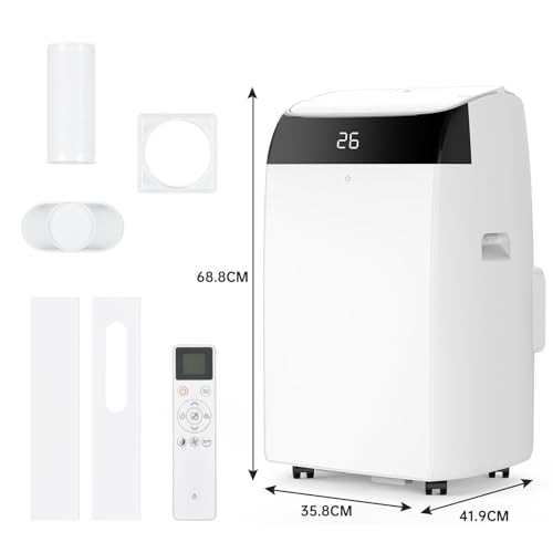 GarveeMore Mobile Klimaanlage 12000 BTU Klimagerät Mit Abluftschlauch: 4- in- 1 Mobiles Klimagerät Für Zuhause & Dachgeschoss Bis 51m², Leise 51dB Klimaanlage Mobil, Entfeuchter, Ventilator-7