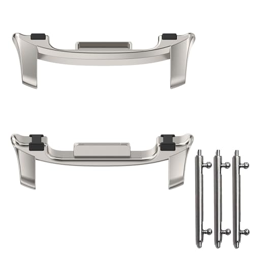 20mm Strap Connection Adapters for Samsung Galaxy Watch 8 40mm 44mm, Galaxy Watch 8 Classic 46mm Watch Band, Hard Stainless Steel Connection Lug for Women Men (Titanium)